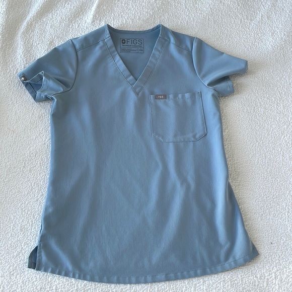 Tops Figs Dusty Blue Catarina Onepocket Scrub Top Xxs Poshmark